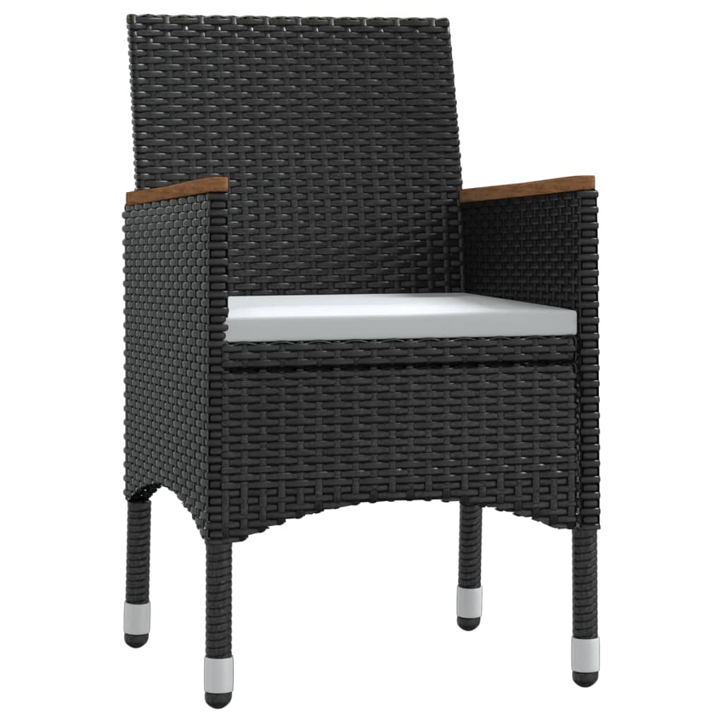 vidaXL Σετ Τραπεζαρίας Κήπου 9 τεμ Μαύρο με Μαξιλάρια