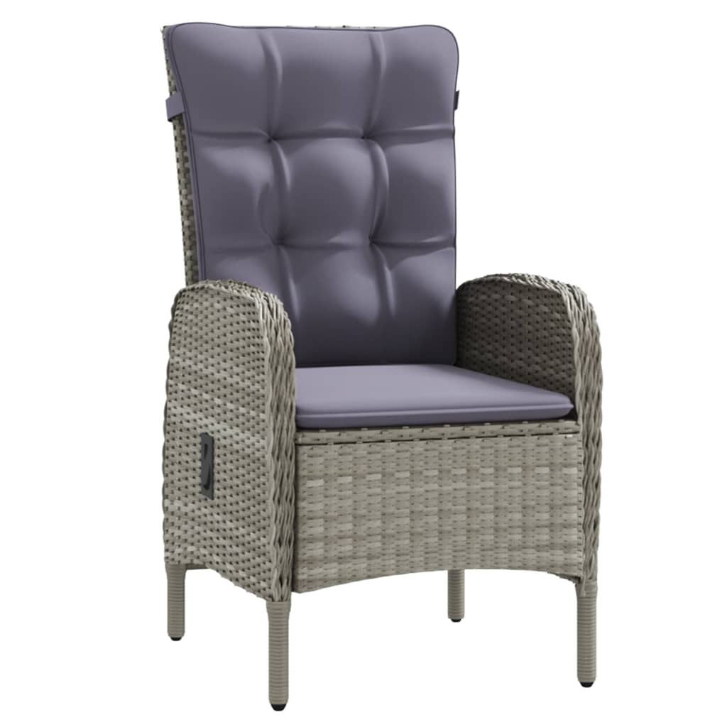 vidaXL Σετ Τραπεζαρίας Κήπου 7 τεμ. Γκρι / Μαύρο με Μαξιλάρια