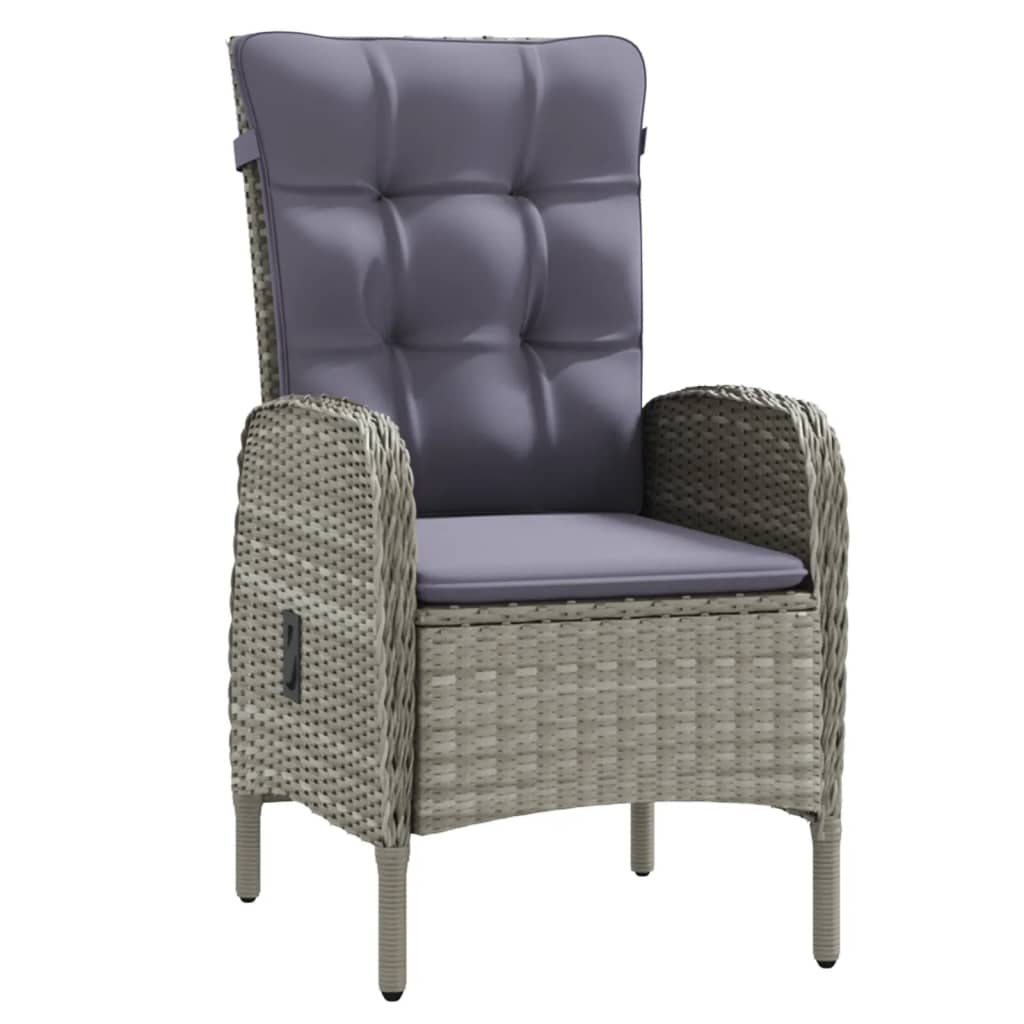 vidaXL Σετ Τραπεζαρίας Κήπου 7 τεμ. Γκρι / Μαύρο με Μαξιλάρια