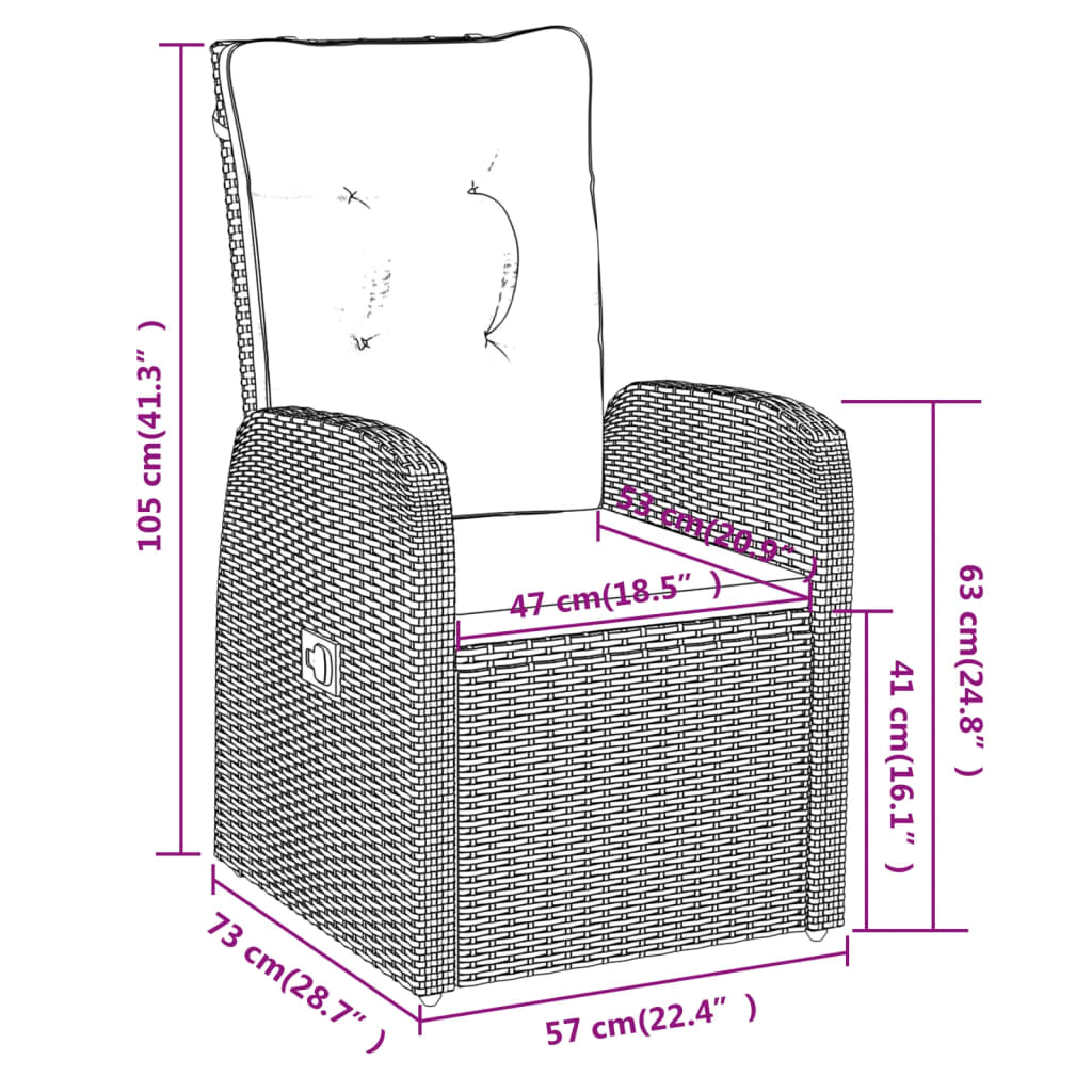 vidaXL Σετ Τραπεζαρίας Κήπου 5 Τεμαχίων Μαύρο με Μαξιλάρια