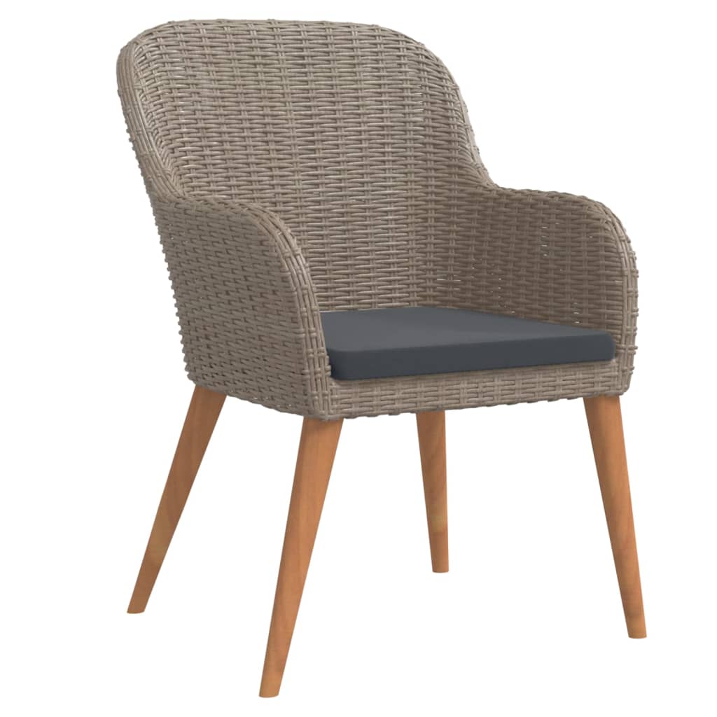 vidaXL Σετ Τραπεζαρίας Κήπου 3 Τεμαχίων Καφέ με Μαξιλάρια