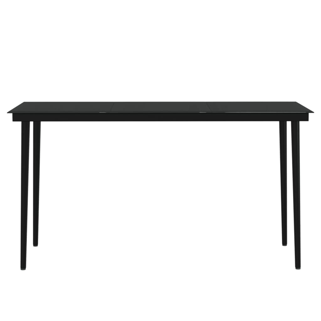 vidaXL Σετ Τραπεζαρίας Κήπου 7 Τεμαχίων Μαύρο με Μαξιλάρια