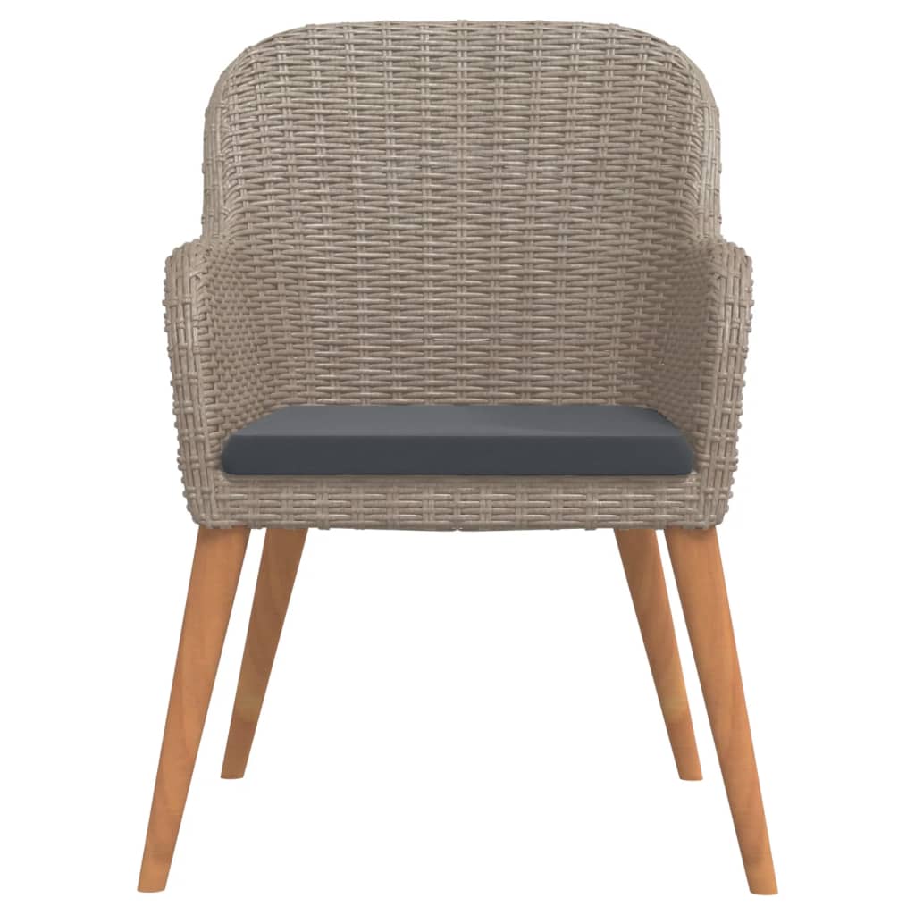 vidaXL Σετ Τραπεζαρίας Κήπου 3 Τεμαχίων Καφέ με Μαξιλάρια