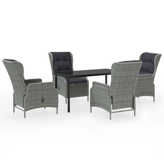 vidaXL Σετ Τραπεζαρίας Κήπου 5 Τεμαχίων Ανοιχτό Γκρι