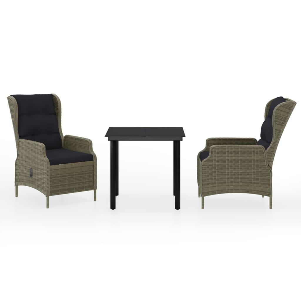 vidaXL Σετ Τραπεζαρίας Κήπου 3 Τεμαχίων Καφέ