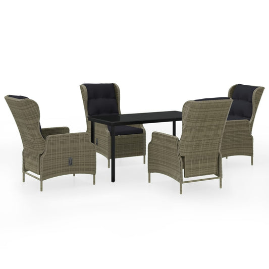 vidaXL Σετ Τραπεζαρίας Κήπου 5 Τεμαχίων Καφέ