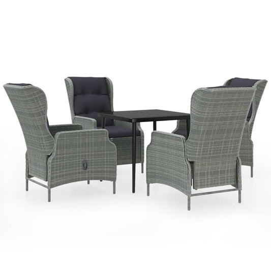 vidaXL Σετ Τραπεζαρίας Κήπου 5 Τεμαχίων Ανοιχτό Γκρι