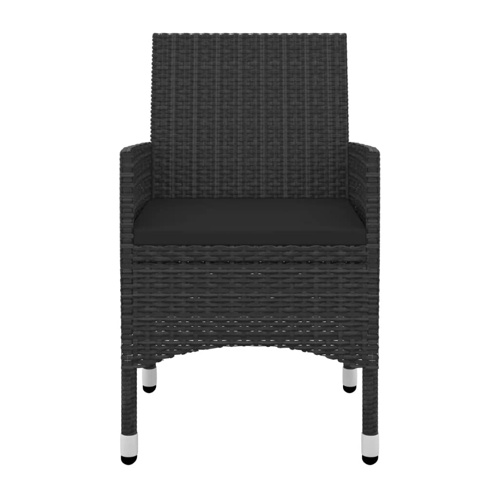 vidaXL Σετ Τραπεζαρίας Κήπου 5 τεμ. Συνθ. Ρατάν & Γυαλί με Μαξιλάρια