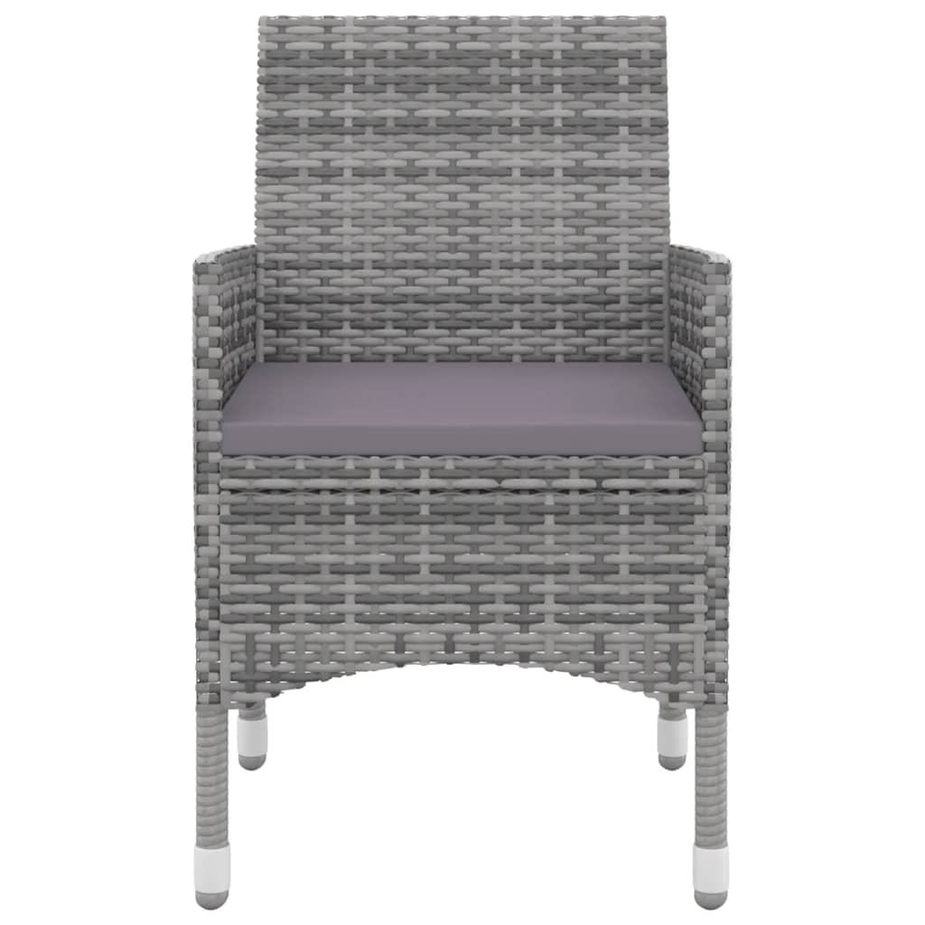 vidaXL Σετ Τραπεζαρίας Κήπου 3 τεμ. Συνθ. Ρατάν & Γυαλί με Μαξιλάρια