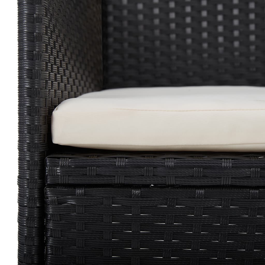 vidaXL Καρέκλες Τραπεζαρίας Κήπου 2 τεμ. Μαύρες από Συνθετικό Ρατάν