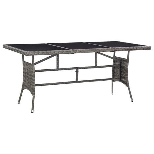 vidaXL Τραπέζι Κήπου Γκρι 170 x 80 x 74 εκ. από Συνθετικό Ρατάν