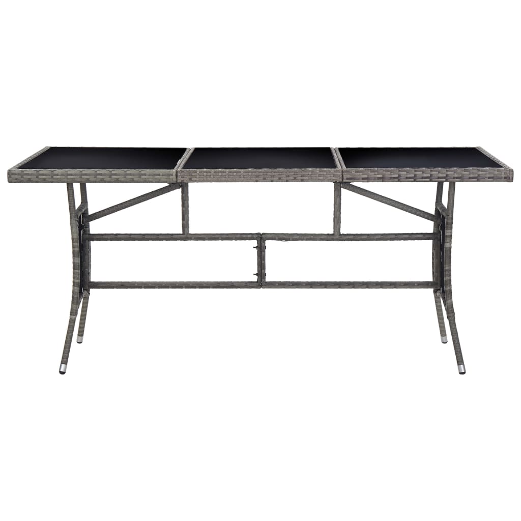vidaXL Τραπέζι Κήπου Γκρι 170 x 80 x 74 εκ. από Συνθετικό Ρατάν