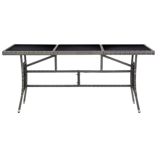vidaXL Τραπέζι Κήπου Γκρι 170 x 80 x 74 εκ. από Συνθετικό Ρατάν