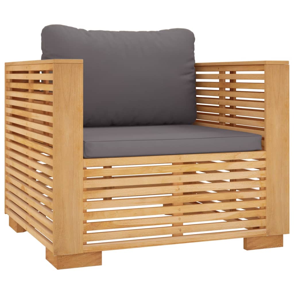 vidaXL Σαλόνι Κήπου Σετ 6 Τεμαχίων από Μασίφ Ξύλο Teak με Μαξιλάρια