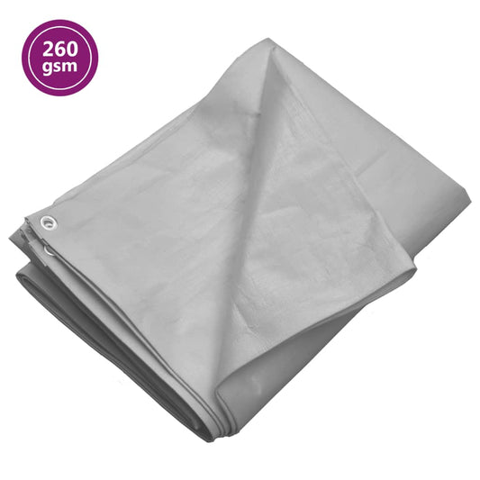 vidaXL Μουσαμάς Γκρι 260 γρ./μ.² 3x6 μ. από HDPE