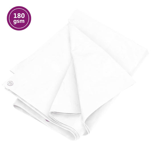 vidaXL Μουσαμάς Λευκός 180 γρ./μ.² 4x8 μ. από HDPE