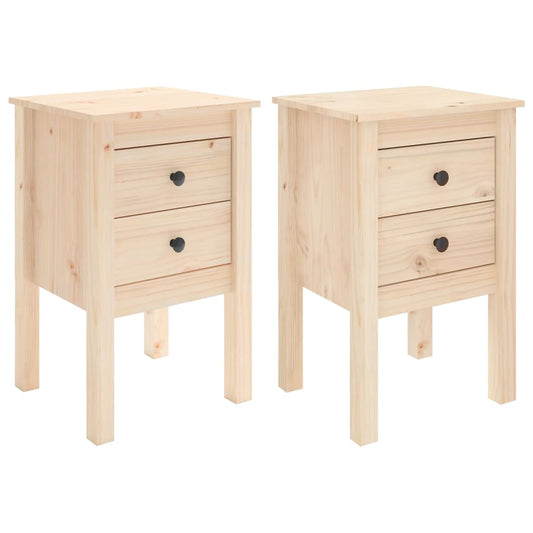 vidaXL Κομοδίνα 2 τεμ. 40 x 35 x 61,5 εκ. από Μασίφ Ξύλο Πεύκου