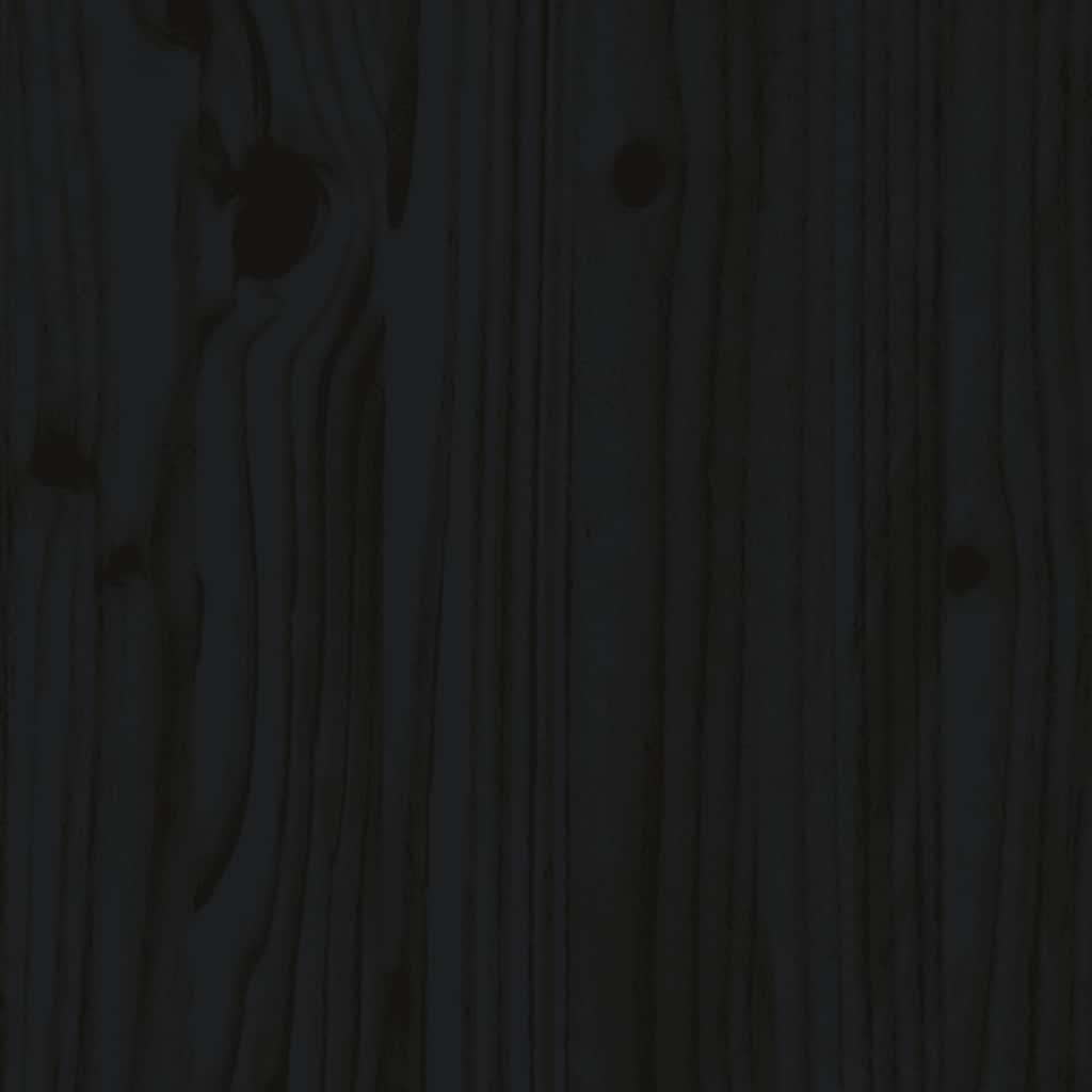 vidaXL Κομοδίνα 2 τεμ. Μαύρα 40 x 35 x 61,5 εκ. από Μασίφ Ξύλο Πεύκου