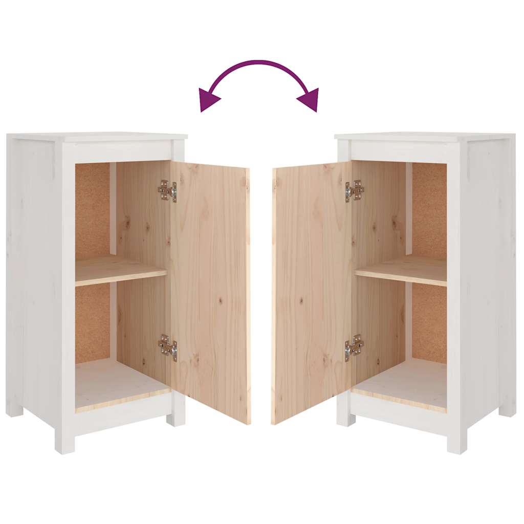 vidaXL Συρταριέρα Λευκή 39x35x80 εκ. από Μασίφ Ξύλο Πεύκου