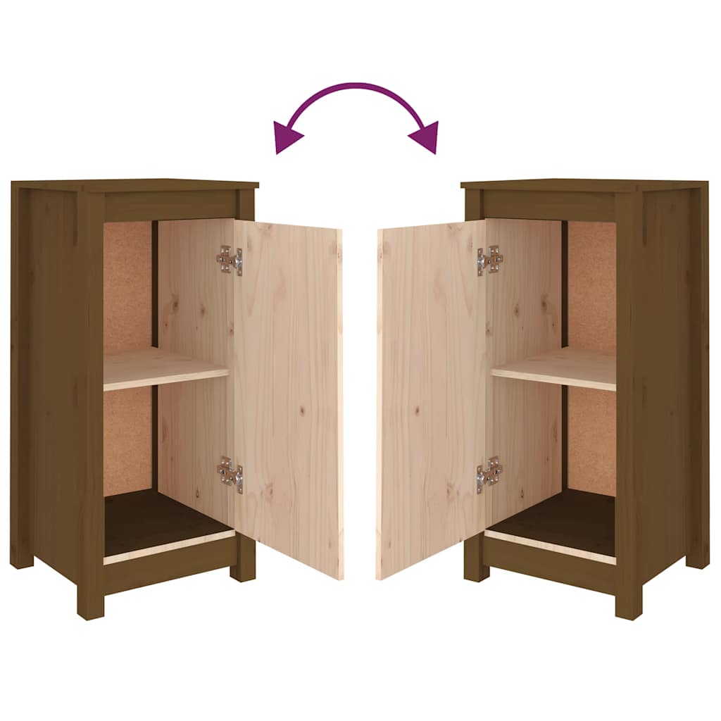 vidaXL Ντουλάπι Καφέ Μελί 39x35x80 εκ. από Μασίφ Ξύλο Πεύκου