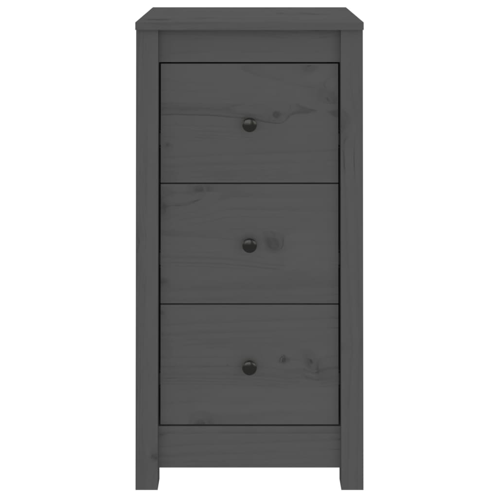 vidaXL Συρταριέρες 2 τεμ. Γκρι 40 x 35 x 80 εκ. από Μασίφ Ξύλο Πεύκου