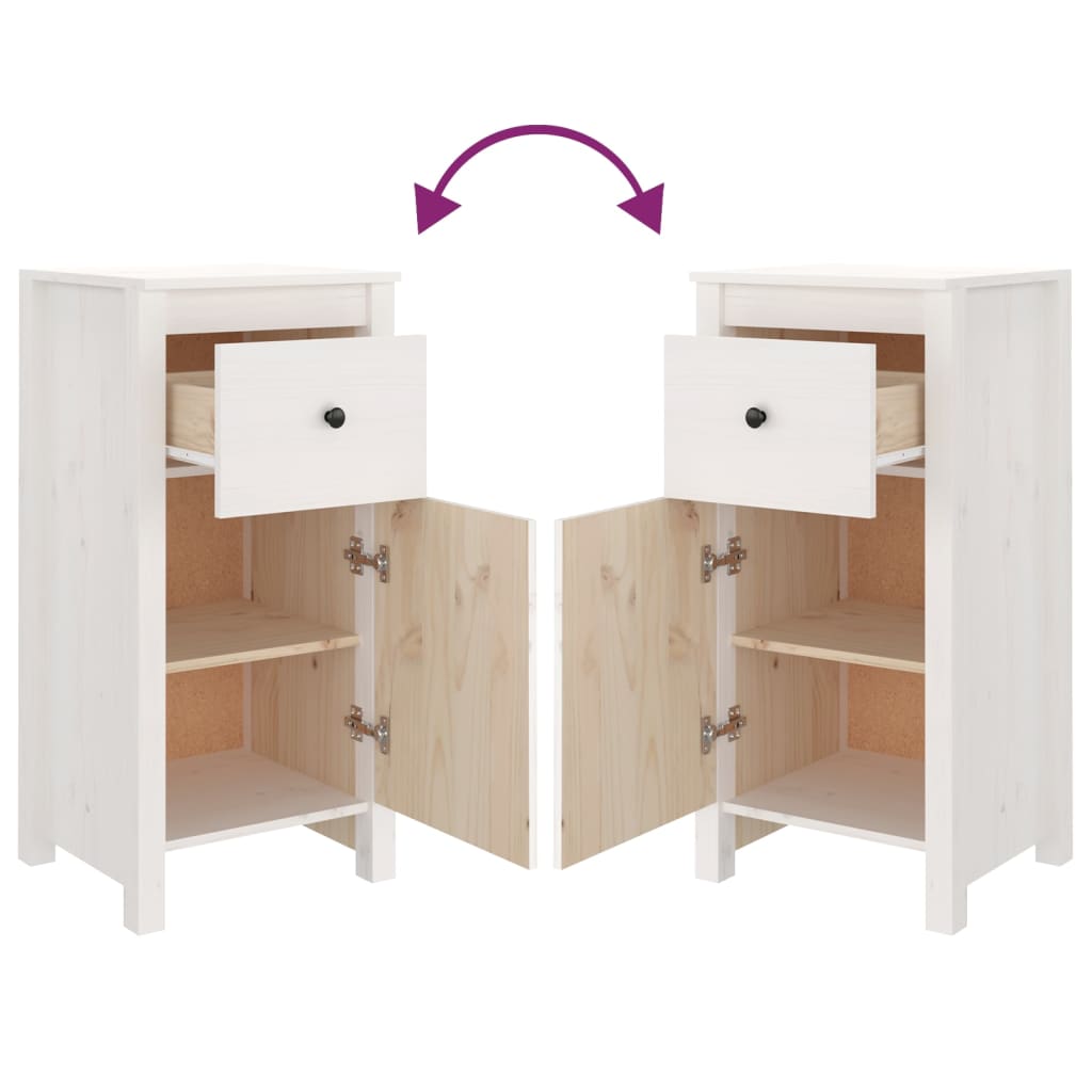 vidaXL Ντουλάπι Λευκό 40x35x80 εκ. από Μασίφ Ξύλο Πεύκου