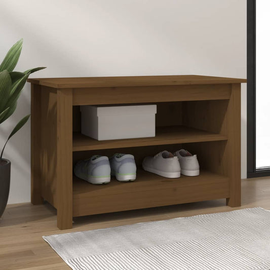 vidaXL Παπουτσοθήκη Μελί 70 x 38 x 45,5 εκ. από Μασίφ Ξύλο Πεύκου