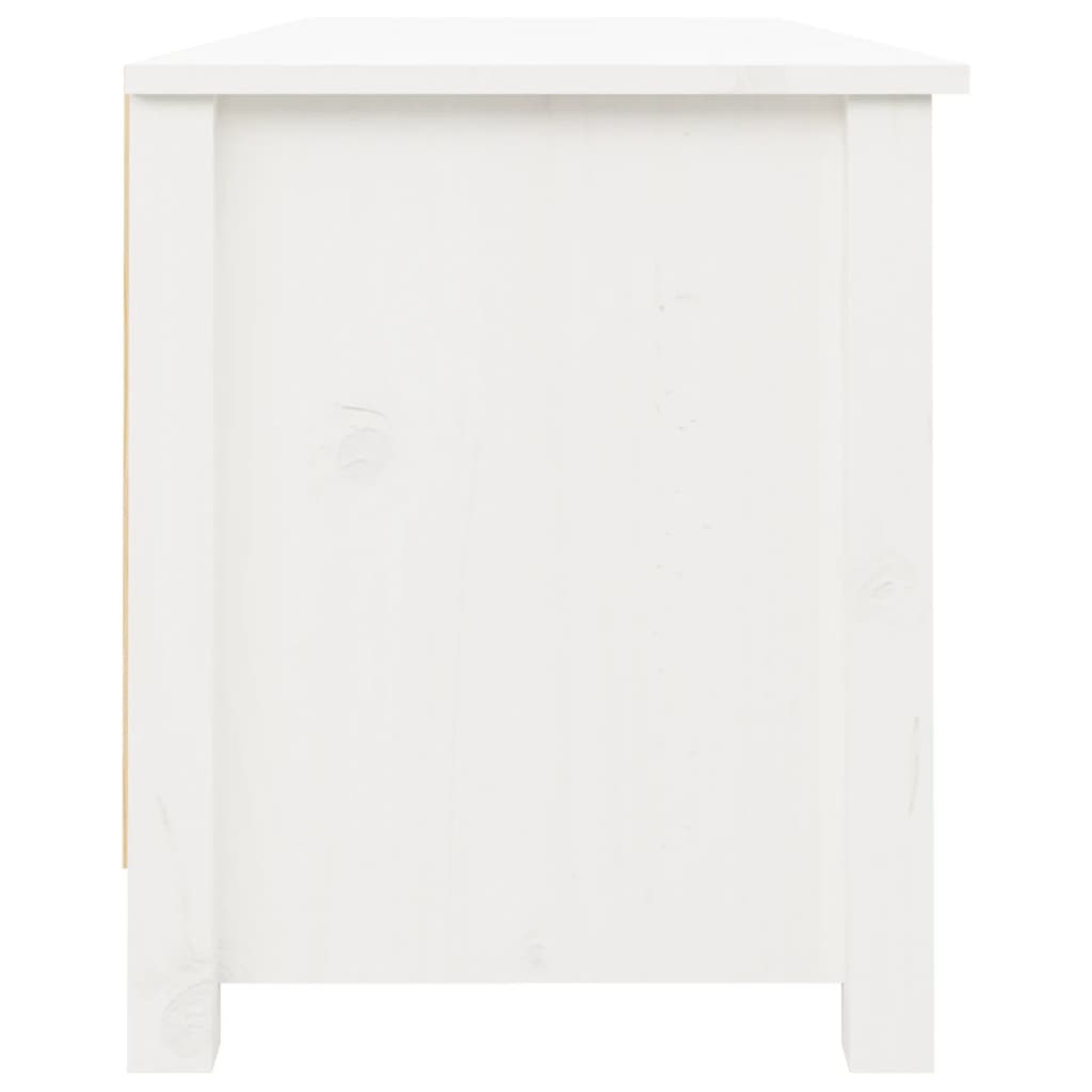 vidaXL Παπουτσοθήκη Λευκό 110 x 38 x 45,5 εκ. από Μασίφ Ξύλο Πεύκου