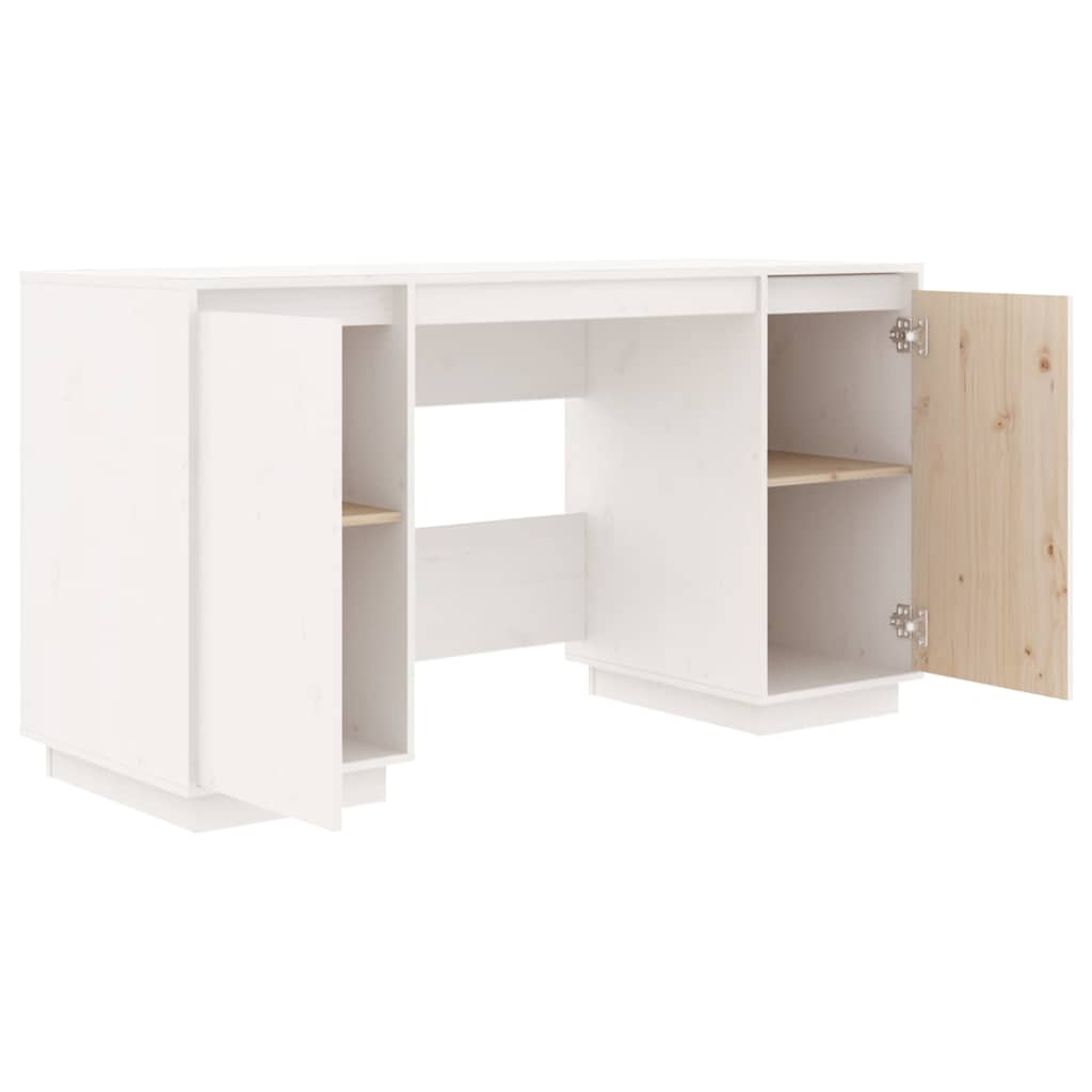 vidaXL Γραφείο Λευκό 140 x 50 x 75 εκ. από Μασίφ Ξύλο Πεύκου