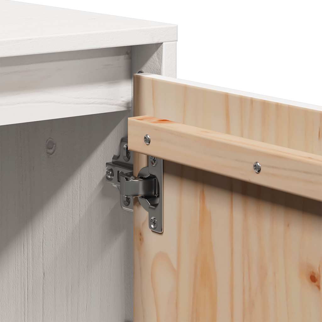 vidaXL Έπιπλο Τηλεόρασης Λευκό 110,5x35x44 εκ. από Μασίφ Ξύλο Πεύκου