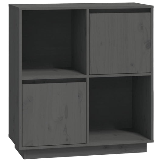 vidaXL Ντουλάπι Γκρι 74 x 35 x 80 εκ. από Μασίφ Ξύλο Πεύκου