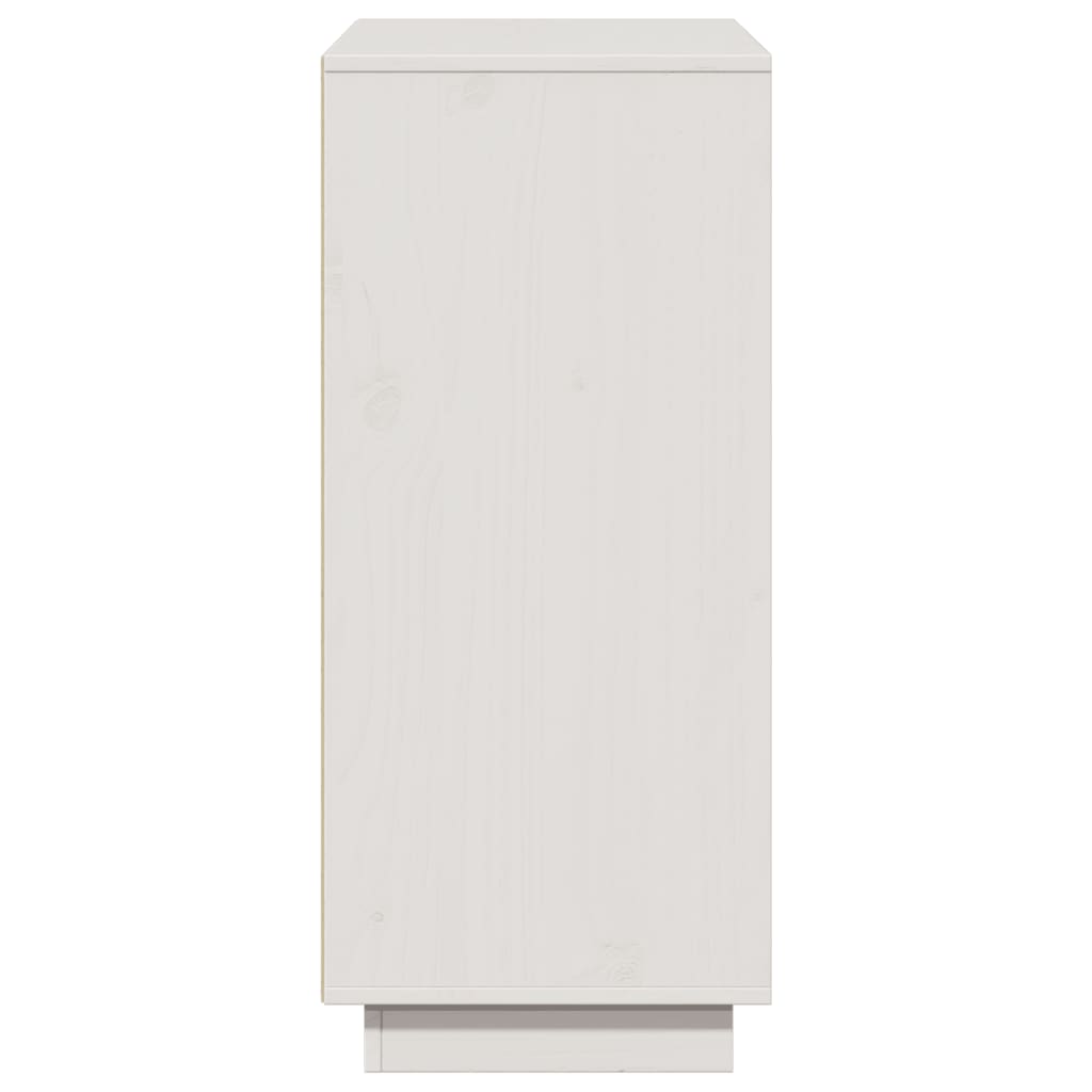 vidaXL Ντουλάπι Λευκό 110,5 x 35 x 80 εκ. από Μασίφ Ξύλο Πεύκου