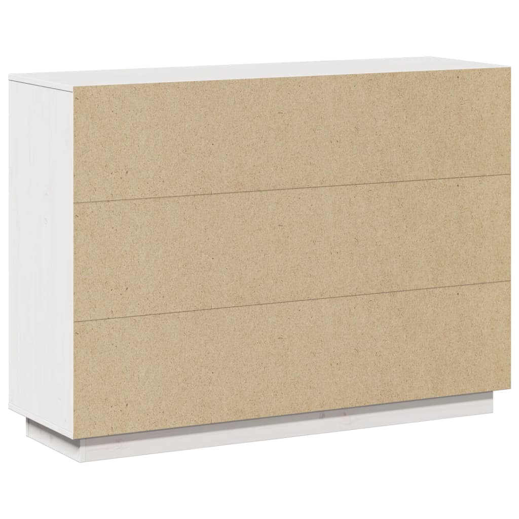 vidaXL Ντουλάπι Λευκό 110,5 x 35 x 80 εκ. από Μασίφ Ξύλο Πεύκου