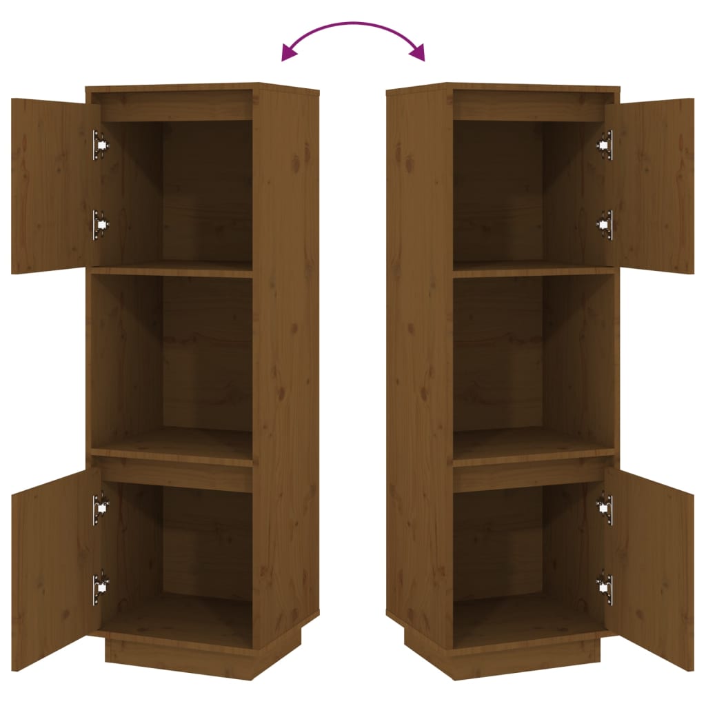 vidaXL Ντουλάπι Ψηλό Μελί 38 x 35 x 117 εκ. από Μασίφ Ξύλο Πεύκου