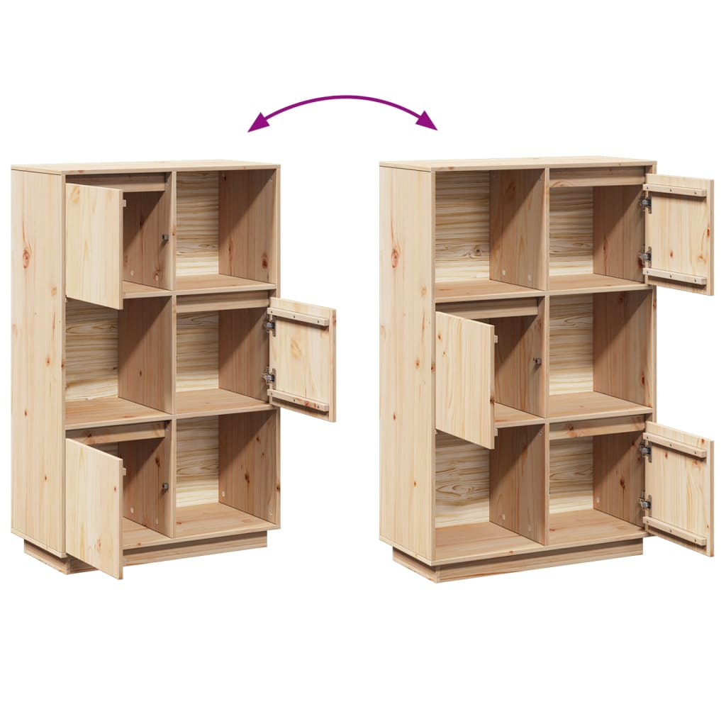 vidaXL Ντουλάπι Ψηλό 74 x 35 x 117 εκ. από Μασίφ Ξύλο Πεύκου