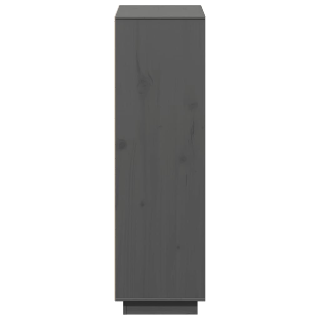 vidaXL Ντουλάπι Ψηλό Γκρι 74 x 35 x 117 εκ. από Μασίφ Ξύλο Πεύκου