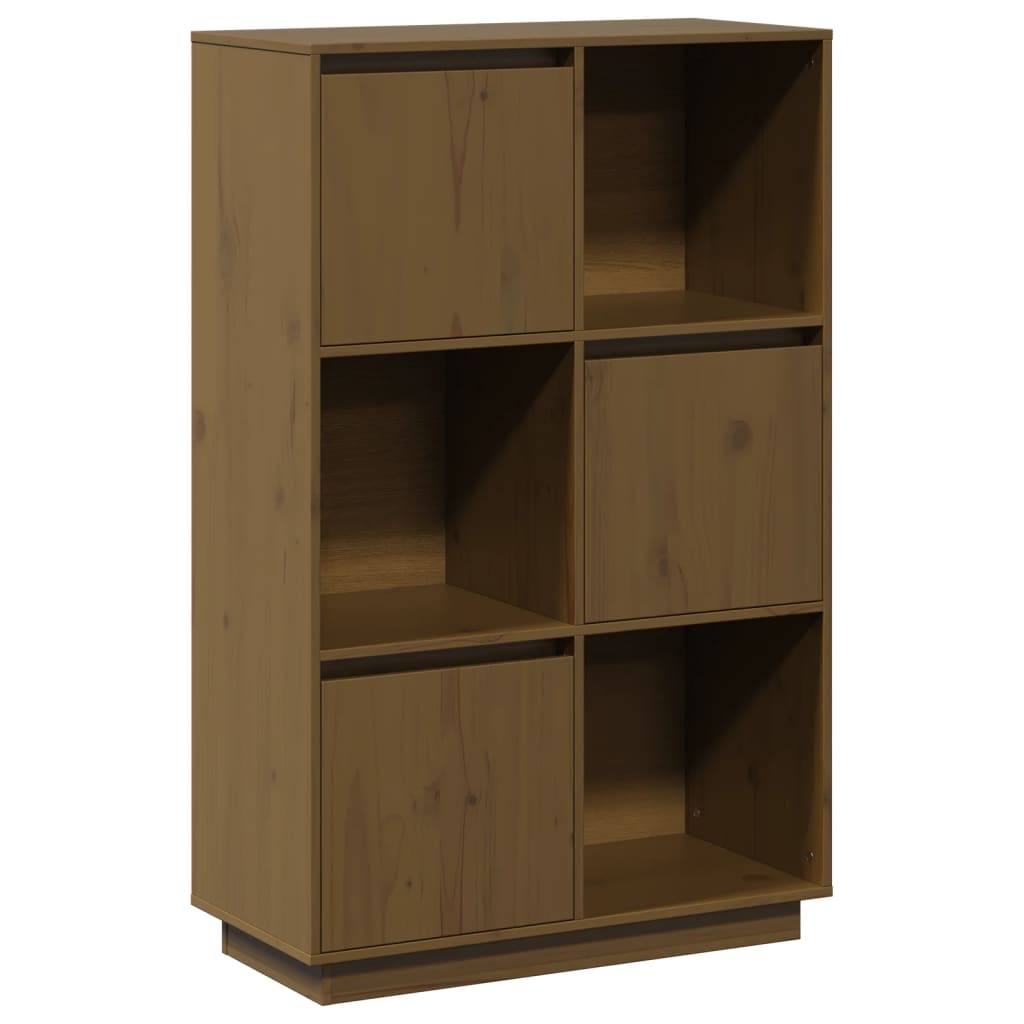 vidaXL Ντουλάπι Ψηλό Μελί 74 x 35 x 117 εκ. από Μασίφ Ξύλο Πεύκου