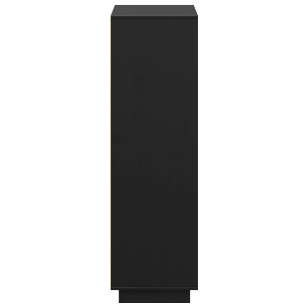 vidaXL Ντουλάπι Ψηλό Μαύρο 74 x 35 x 117 εκ. από Μασίφ Ξύλο Πεύκου
