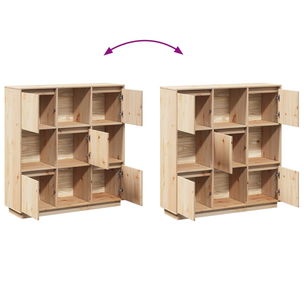 vidaXL Ντουλάπι Ψηλό 110,5 x 35 x 117 εκ. από Μασίφ Ξύλο Πεύκου