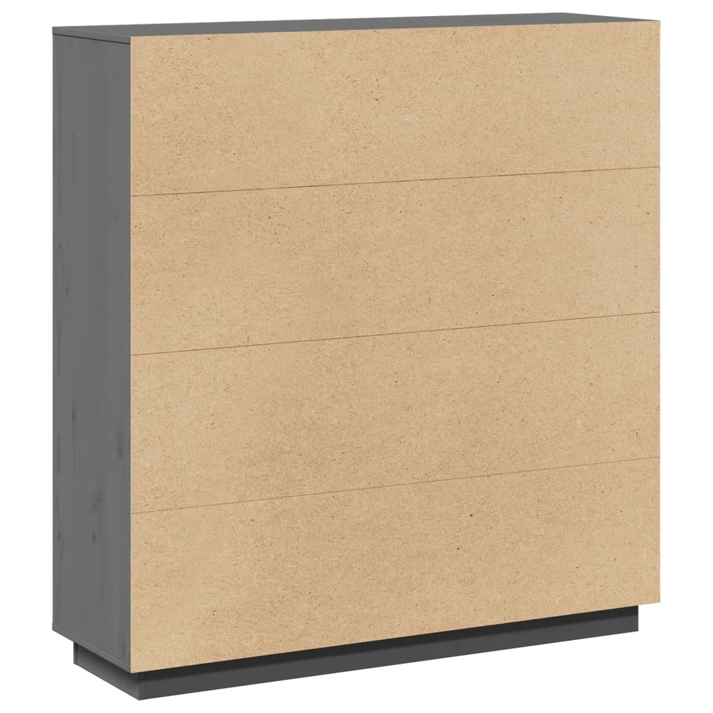 vidaXL Ντουλάπι Ψηλό Γκρι 110,5 x 35 x 117 εκ. από Μασίφ Ξύλο Πεύκου