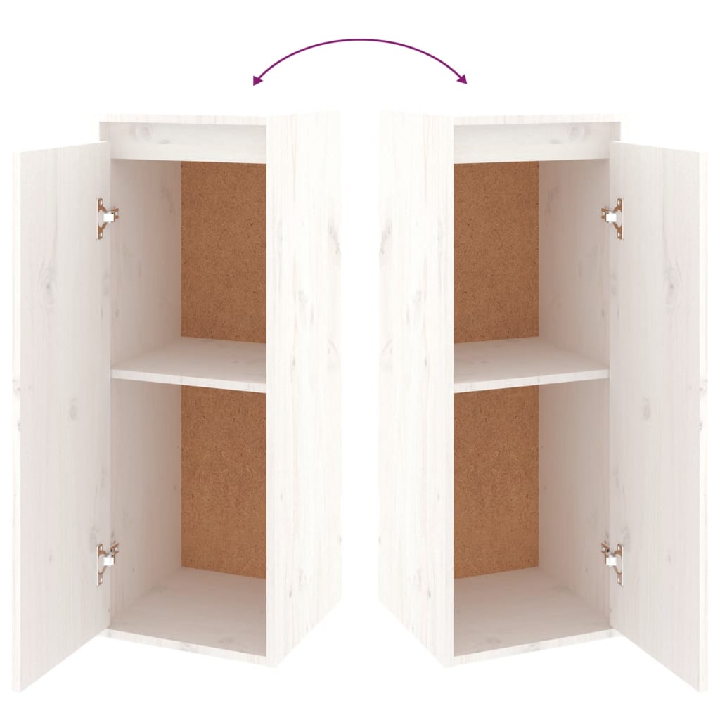 vidaXL Έπιπλα Τηλεόρασης 2 τεμ. Λευκά από Μασίφ Ξύλο Πεύκου