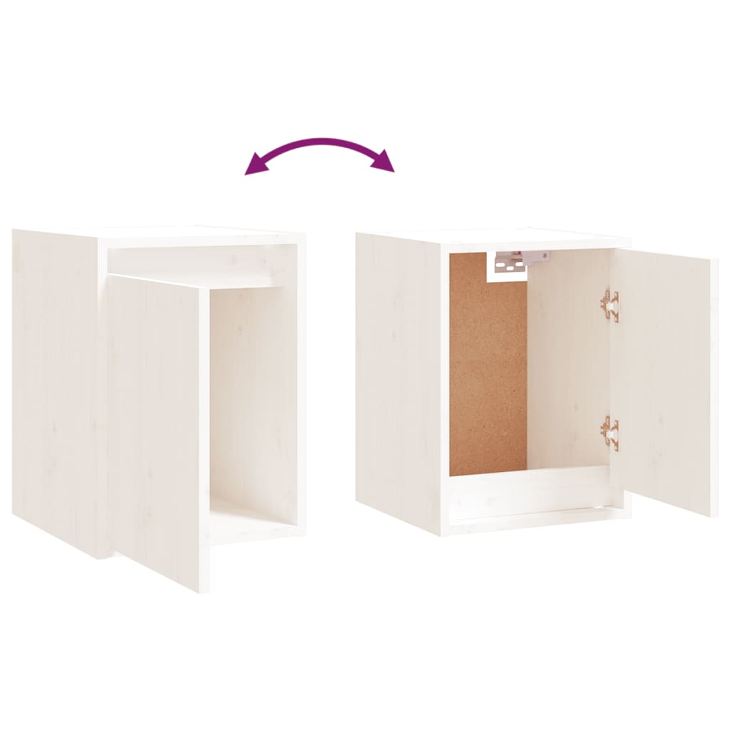 vidaXL Έπιπλα Τηλεόρασης 5 τεμ. Λευκά από Μασίφ Ξύλο Πεύκου