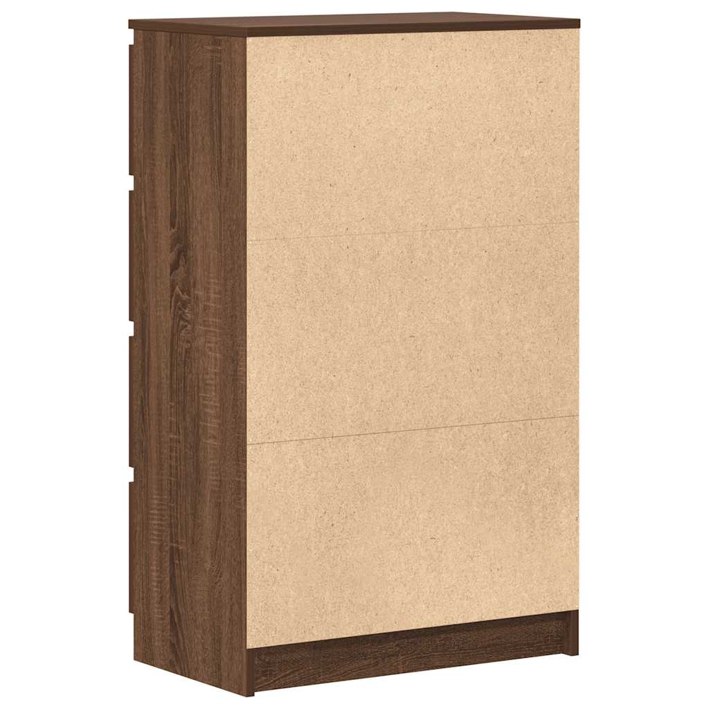 vidaXL Συρταριέρα Καφέ Δρυς 60 x 35 x 98,5 εκ. από Επεξεργασμένο Ξύλο