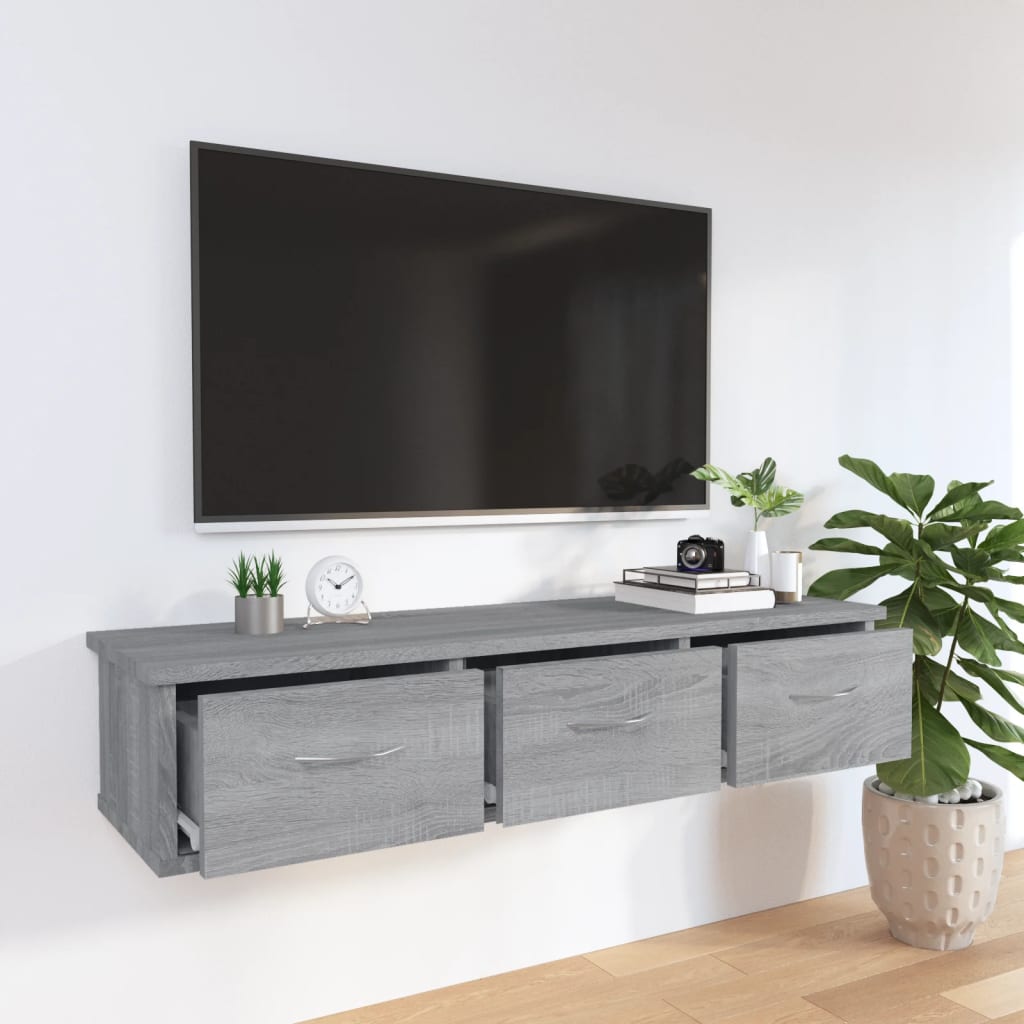 vidaXL Ντουλάπι Τοίχου Γκρι Sonoma 88x26x18,5 εκ. Επεξεργασμένο Ξύλο