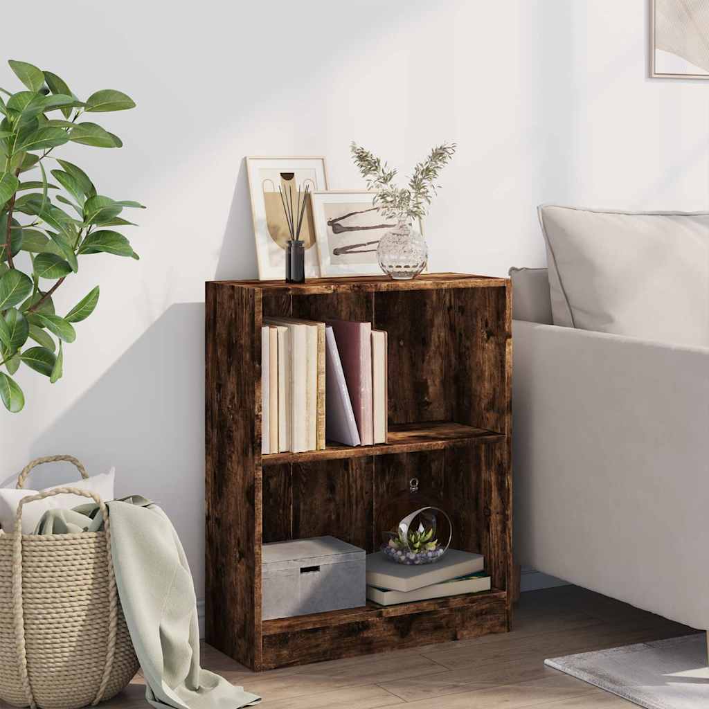vidaXL Βιβλιοθήκη Καπνιστή Δρυς 60 x 24 x 76 εκ. Επεξεργασμένο Ξύλο