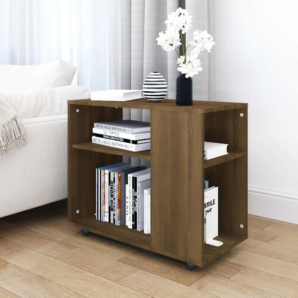 vidaXL Τραπέζι Βοηθητικό Καφέ Δρυς 70x35x60,5 εκ. Επεξεργασμένο Ξύλο