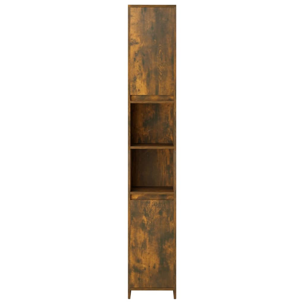 vidaXL Ντουλάπι Μπάνιου Καπνιστή Δρυς 30x30x183,5 εκ. Επεξεργ. Ξύλο