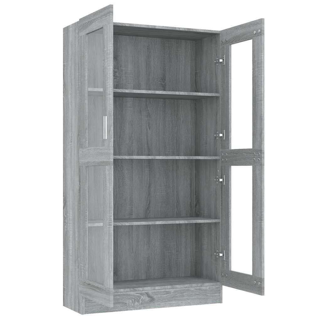 vidaXL Βιτρίνα Γκρι Sonoma 82,5 x 30,5 x 150 εκ. Επεξεργασμένο Ξύλο