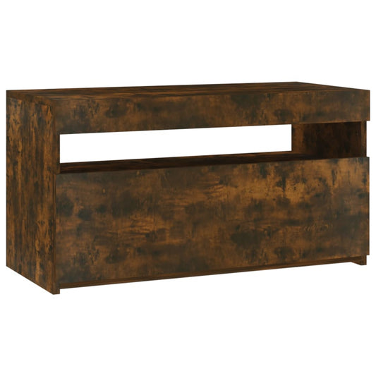 vidaXL Έπιπλο Τηλεόρασης με LED Καπνιστή Δρυς 75 x 35 x 40 εκ.