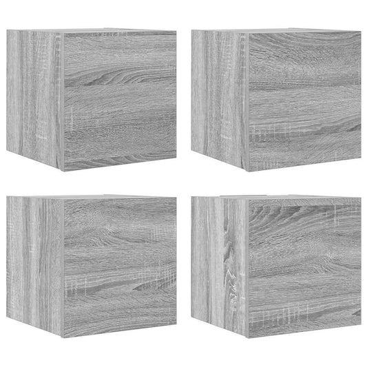 vidaXL Έπιπλα Τηλεόρασης Επιτοίχια 4 τεμ. Γκρι Sonoma 30,5x30x30 εκ.